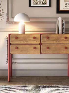 简约复古红色高脚厅客餐厅设卧室储BKU物柜酒店民宿装计师家具饰