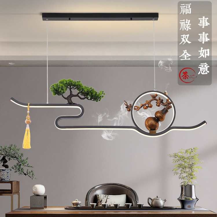 新中式茶室吊灯中式禅意个性创意艺术茶桌灯餐厅书房吧台专用灯具