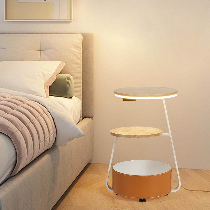 客奶油卧室床头柜台风灯一体厅发沙边几落地灯无无品牌/线充电氛