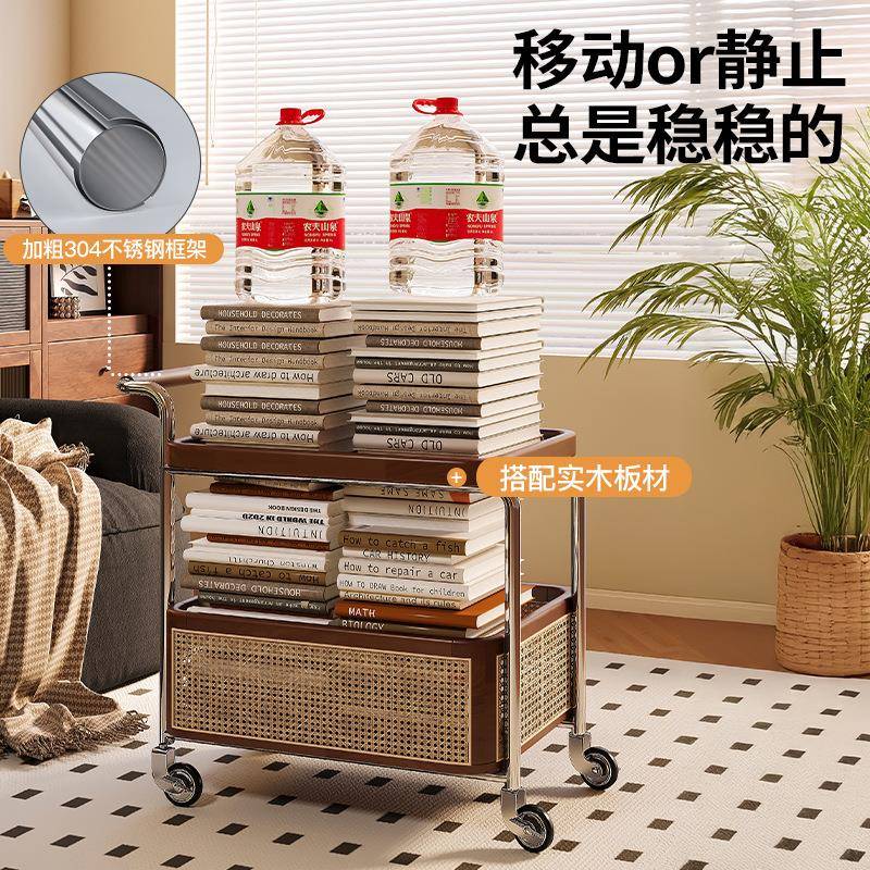 风可动边几小置推车客厅沙发茶几移新款中古实木厨房收DB29纳物架