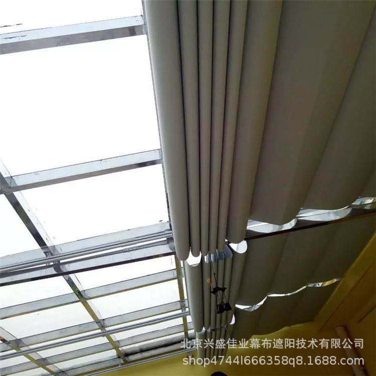 电动轨道折叠防晒采光天蓬帘