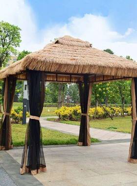 户凉屋亭网红庭外院遮阳棚花园草稻草防雨别墅茅草农家LLE乐稻棚