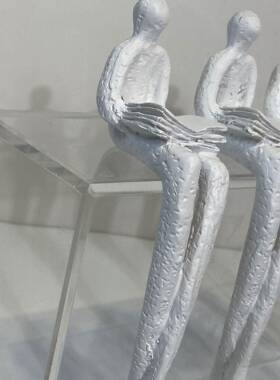 轻摆奢看B0419书亚克力座样底板房书房书柜开放人柜件抽象家居饰