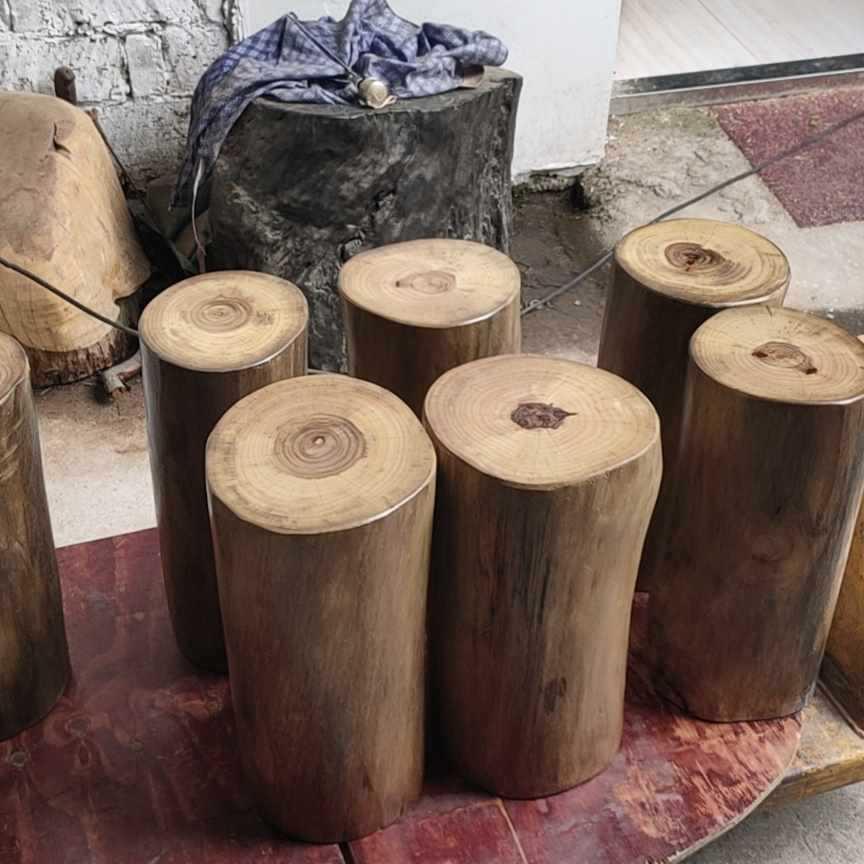 原木香樟木树墩树木桩凳桩坐凳子花架根雕茶XYW几实底木?大座墩子