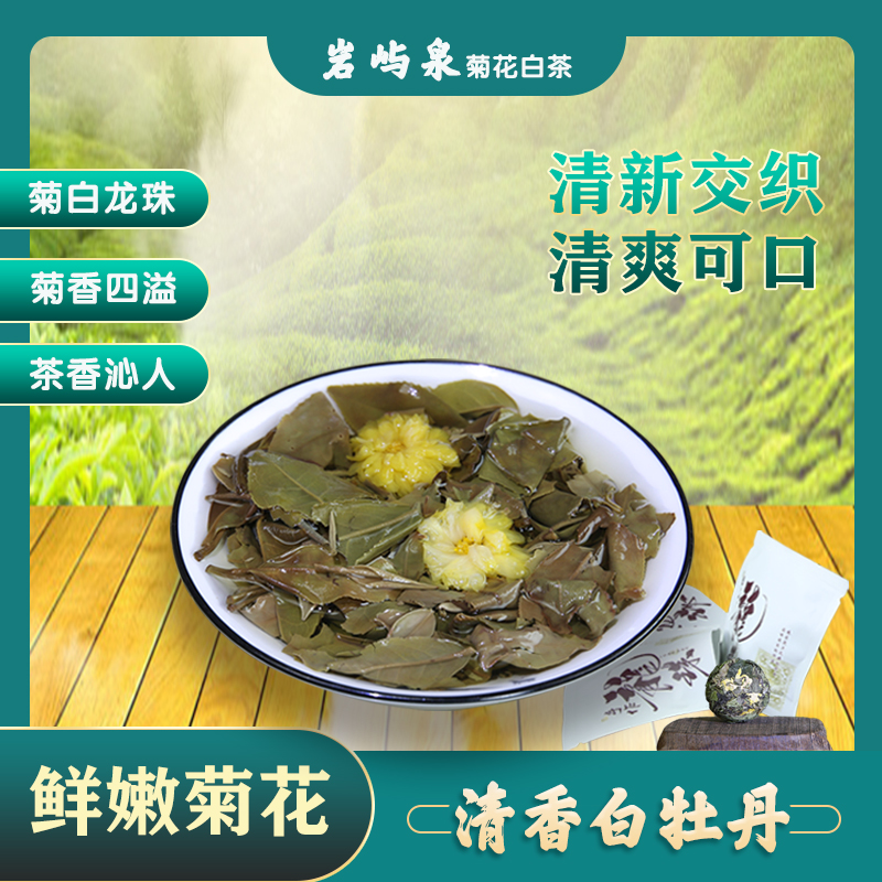 福鼎白茶菊花茶菊花白茶自己喝的茶叶龙珠独立包装一级白牡丹礼盒