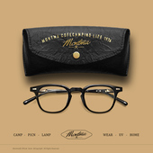 Montma美式 黑金复古眼镜户外露营文艺年性百搭超轻眼镜框防蓝光