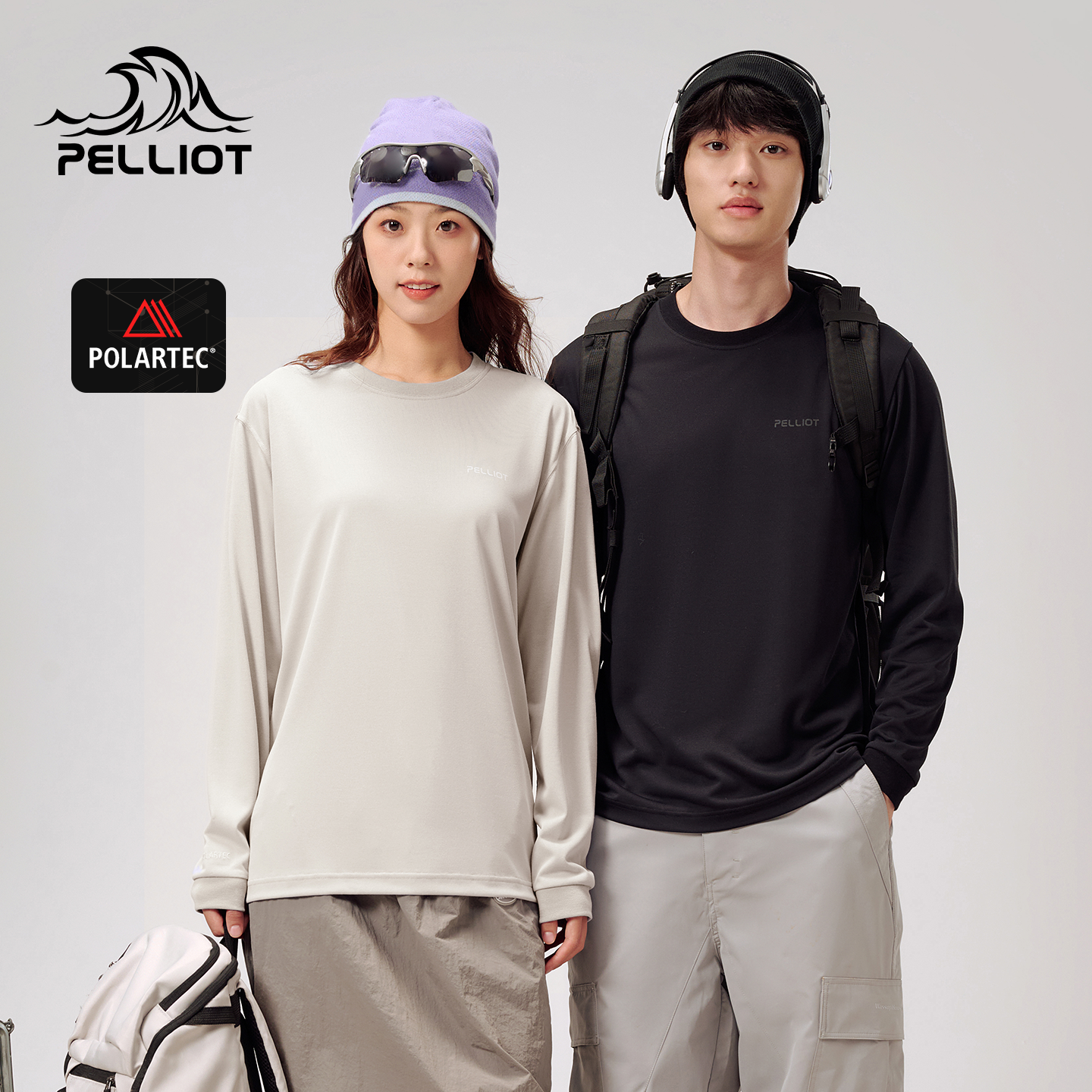 伯希和户外速干T恤Polartec powerdry男女款吸汗透气运动圆领上衣