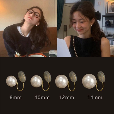 珍珠耳夹耳钉无耳洞女新款潮蚊香盘妈妈款轻奢高级感法式耳环耳饰