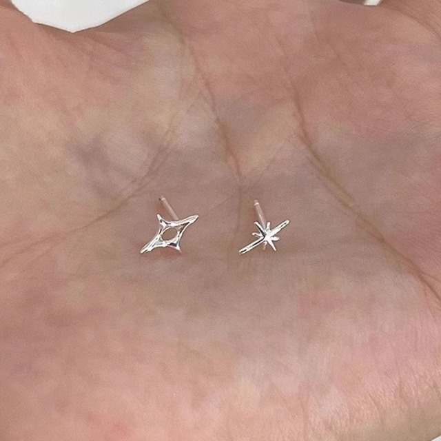 设计感养耳洞不对称迷你星星耳钉925银针精致小众高级感新款耳环