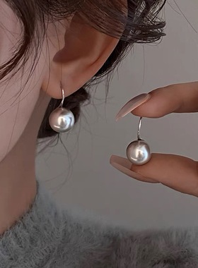925纯银施家珍珠耳环2025新款耳钩爆款耳钉轻奢气质小众高级耳饰