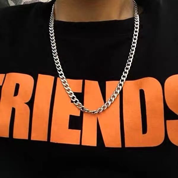 钛钢hiphop链条项链男潮古巴男士嘻哈链子装饰女生情侣百搭配饰酷