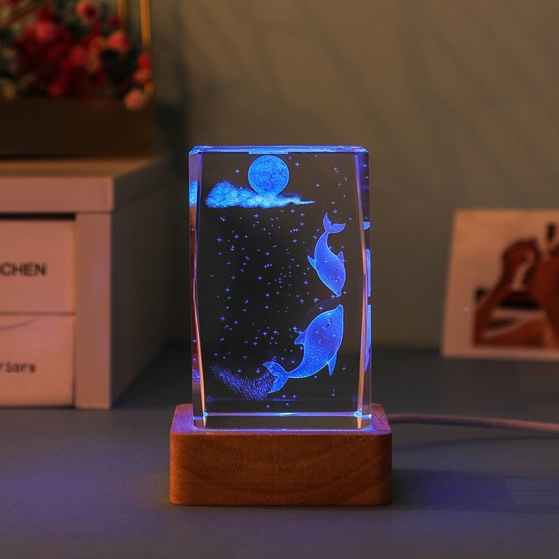 发儿光水晶小夜灯女高级送实生闺蜜男IQP孩女朋友童生日礼物用情