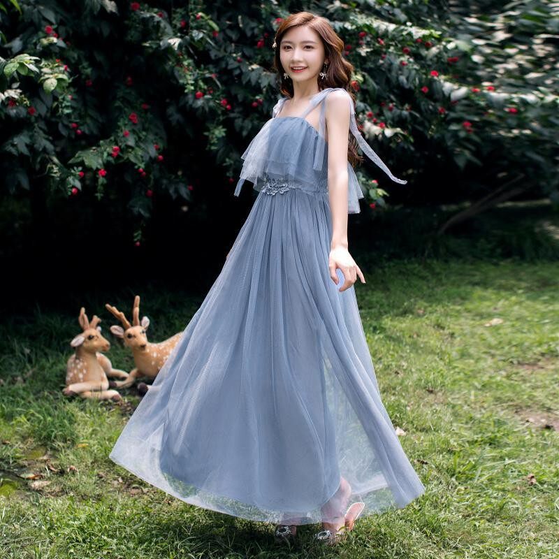 出租夏季晚礼服裙轻奢小众高端女新款主持人毕业宴会气质活动服装