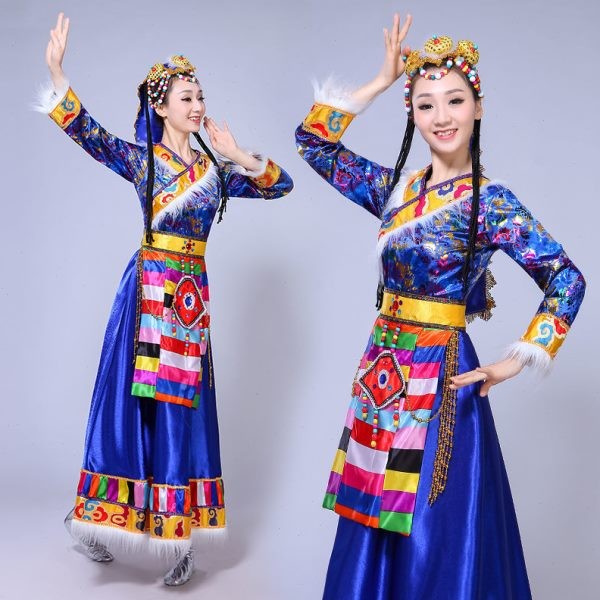 新款藏UHU族出服装女少数民族服装舞台蹈装西舞藏表演服成人演水