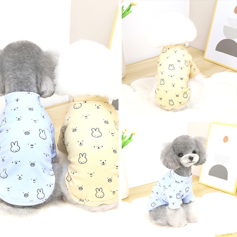 狗狗服装新款2022春夏流氓兔印花T恤两腿服 猫狗服装现货跨境直发