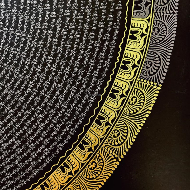 速发六字真言唐卡手绘材料西藏挂画装饰成人画画填色涂色唐直发