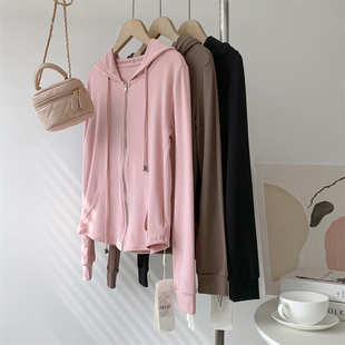 速发非常软糯拉链短练长袖 功服 T恤内搭外穿气质服蹈舞上衣瑜伽款