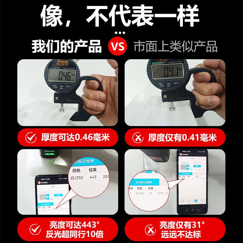 速发超强级白色反光贴警示反光条交通反光膜夜间防撞柱子反光胶带