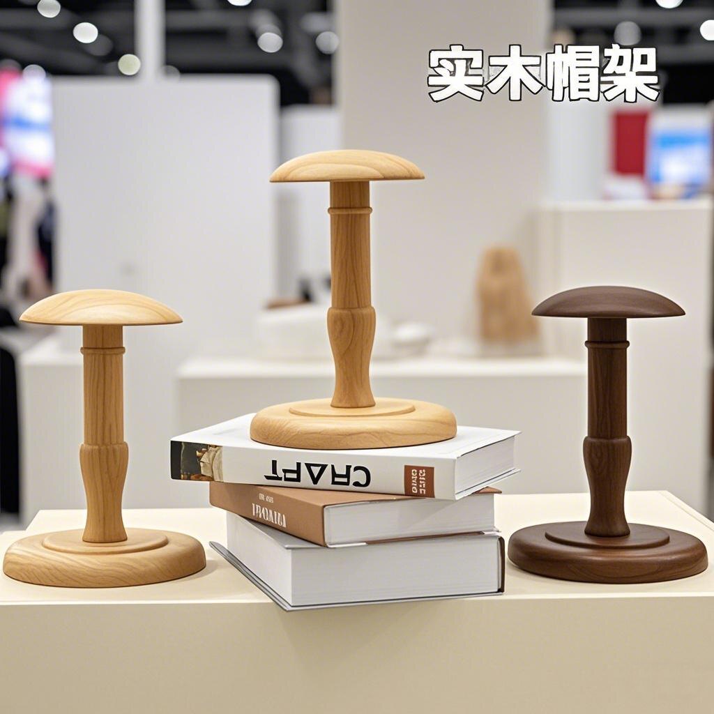速发仿古实木帽托内撑挂放的展示架子服装店陈列装饰道具摆件帽拖