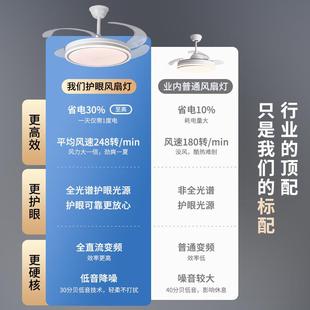 新款 形风厂扇灯静音F10智能吊扇灯全隐光谱护眼餐厅客厅风直扇灯