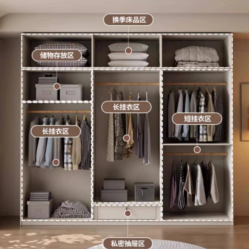 奶油Y2261#风一门到顶衣柜室家用卧子简约实平开门木柜书桌衣柜一