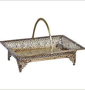 锌合金果盘毛巾毛篮KT5031V酒吧高档水巾篮