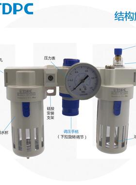 亚德客型气源处理油水分离492器AC42000B/B2000/CC3000/BC000三联