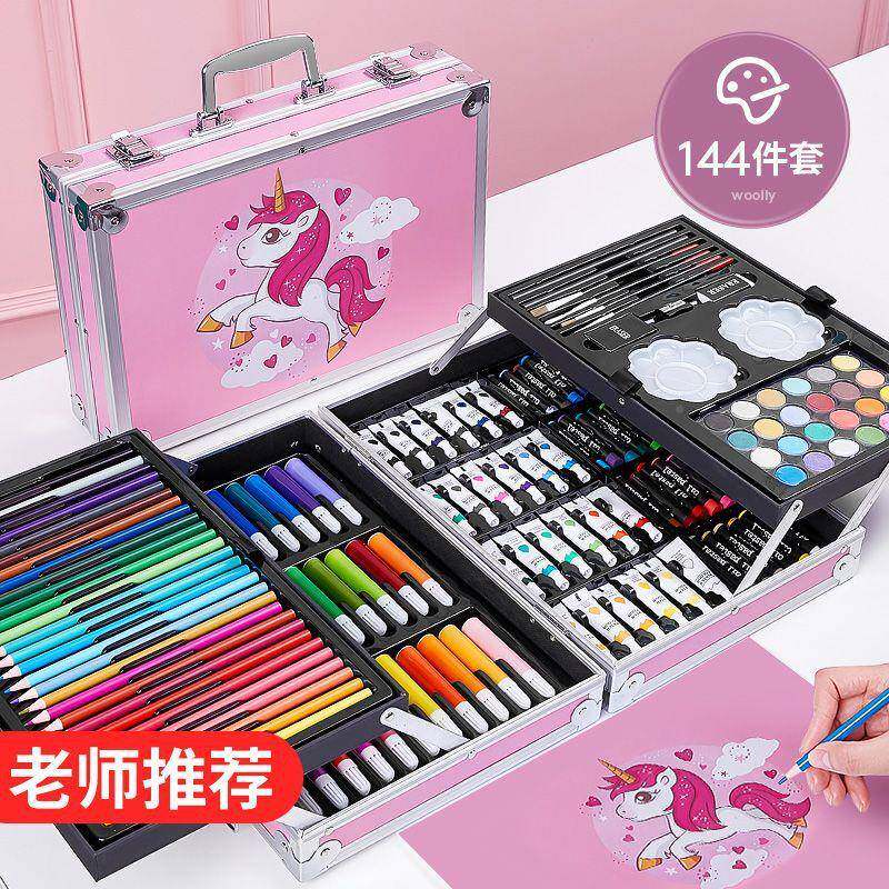 儿童画画工具套装水彩笔油棒蜡幼不脏手小笔学生手215绘儿园画画