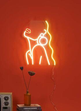 EDL霓虹艺术灯墙饰灯大波浪女士GracefulLady广ZAQ告装牌浪漫