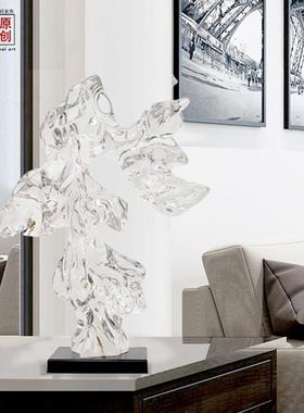 新中式透明摆太湖石视玄关件奢高档轻客厅电柜酒柜办公室软hy4装