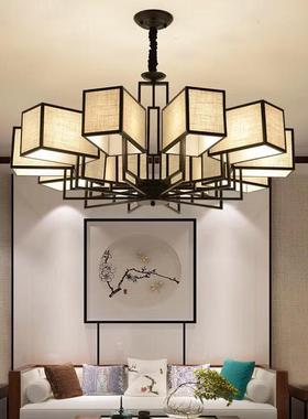 新中式吊灯客中大国风大气茶YMN9910楼书房灯创意灯仿古厅别墅复