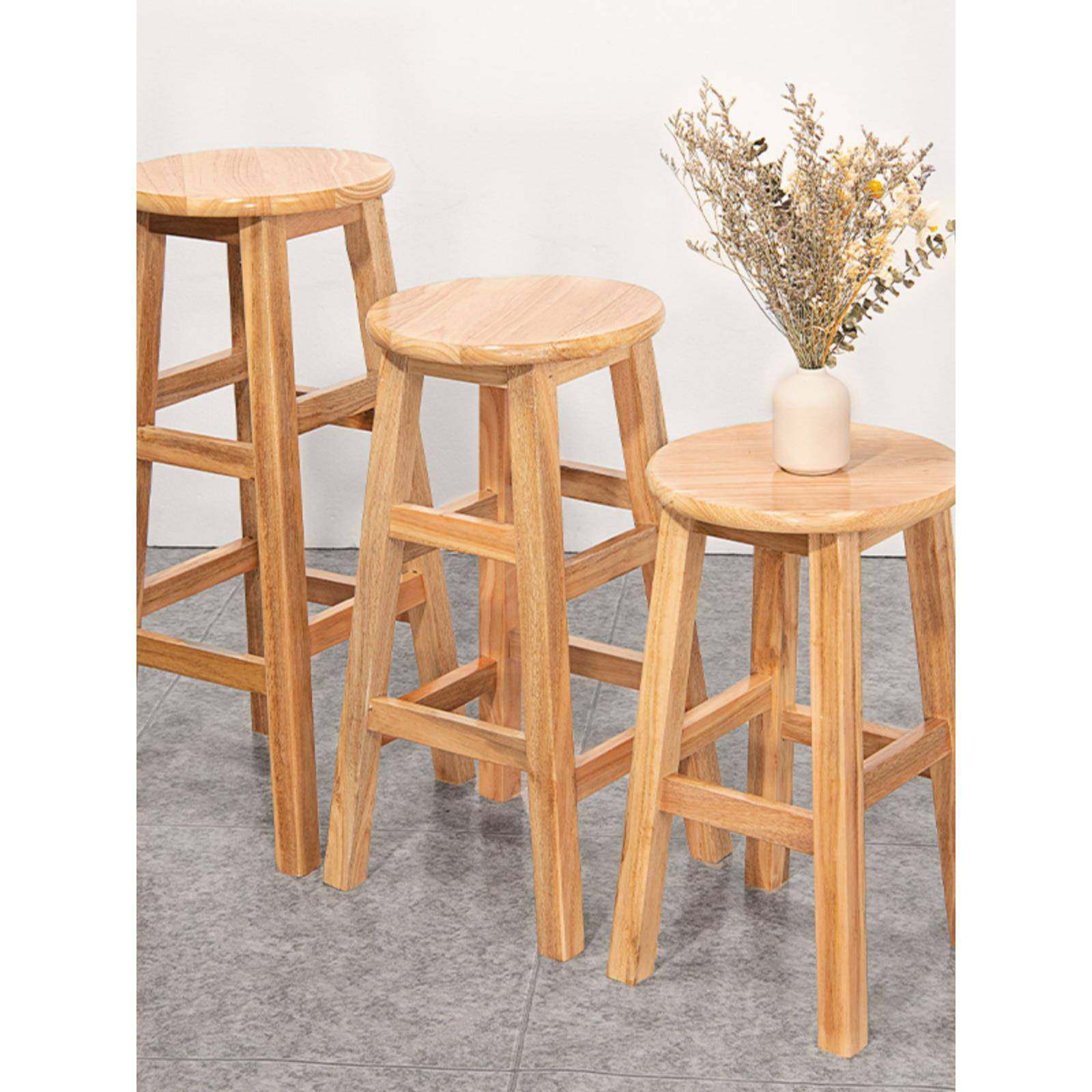 实木凳现代简约吧bty00005台椅子加固高型家用复古脚椅实高旋木转