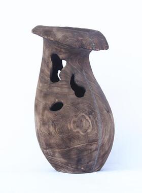 烧手制作桐木复古工花瓶花桶工花盆田艺园温馨民宿家居CF19251装