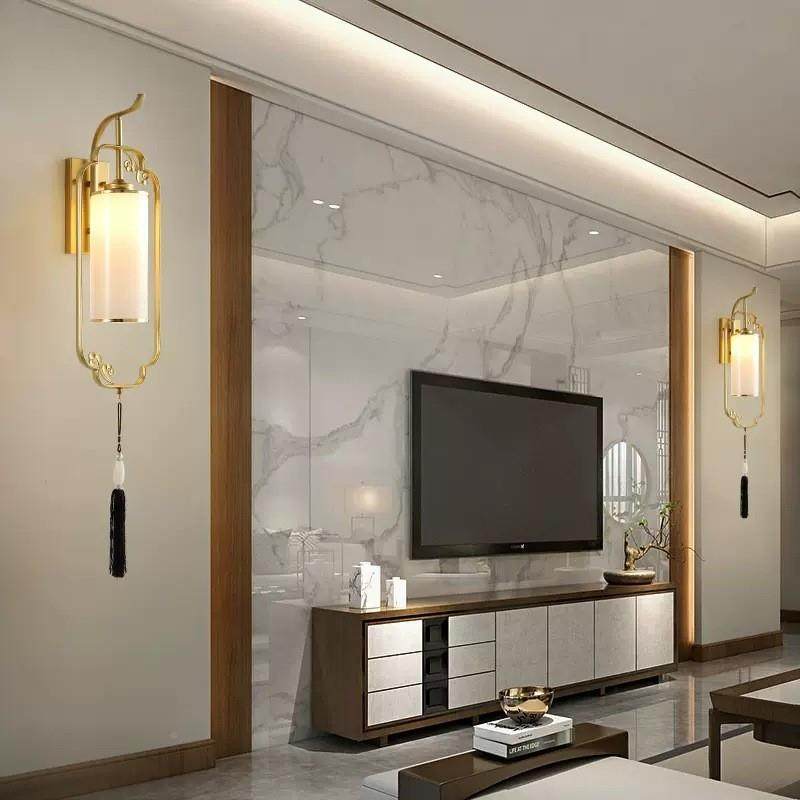 灯现新中式壁中国风仿古气酒店餐厅代饭店装饰壁灯卧室床661大头