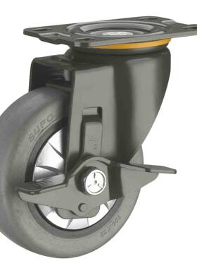 防静电导电向荣4寸1带J03S-01A刹车TPR万向脚轮J03S-01双A-00-432