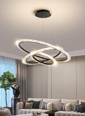 三环吊灯现代23353客简约厅主灯大气灯具奢仿水晶轻灯饰店铺商用