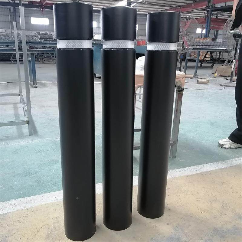 广州荔湾止区车柱道路口行驶挡车漆杆挡黑色烤贴膜508铸铁车柱