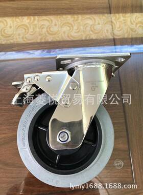 优钢质sly-sus20us304不锈轮脚轮重型不锈钢聚氨酯脚锈钢不全刹脚