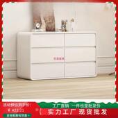 奶油实整装 八厅斗柜卧室轻奢风现代斗柜大容量收纳皮革木客DON储