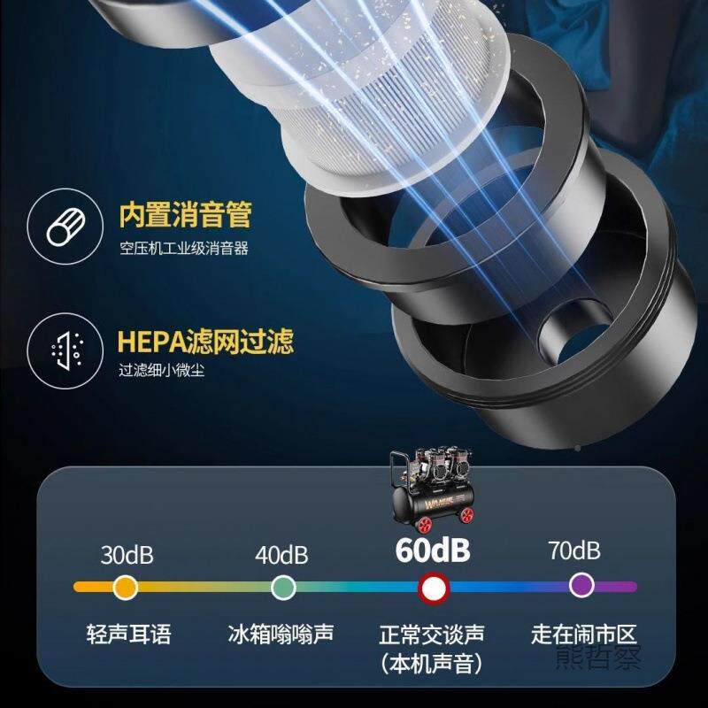 20v空压机小型业级无2油静音便工携工气泵装修见描述打气泵空气压