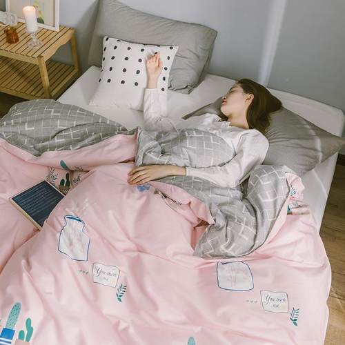 厂家销新款纯棉被套单件学生室斜纹全棉约单双宿人被HG12868简直