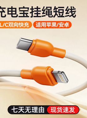 充电宝短线适用REMAX/WK/麦小兜/suiddy机甲同款挂绳数据线PD双向快充CL苹果华为安卓笔记本电脑便携充电线