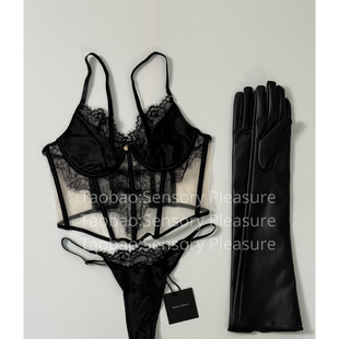 SensoryPleasure法式优雅蕾丝透视聚拢鱼骨塑形显瘦收腰胸衣内衣