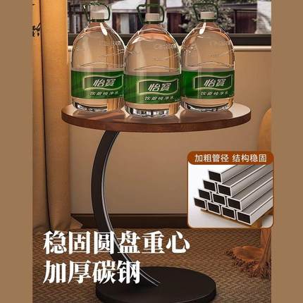 复古沙发边几胡桃木小茶几客厅可移动迷你圆桌小户型阳台桌咖啡桌