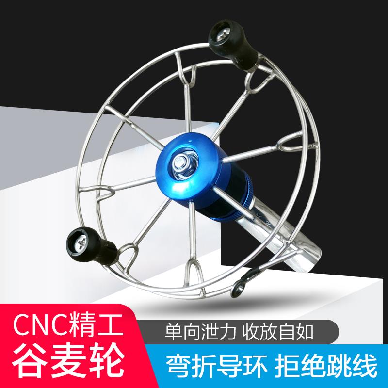 手拨轮八卦轮全金属谷麦轮带摇把锚鱼轮超轻前打逗钓带泄力筏钓轮