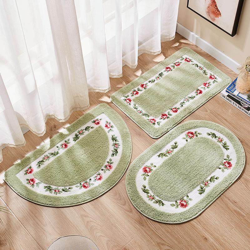 田园地垫进门入户门垫浴室吸水脚垫化妆室厕所垫子卧室半圆地毯,居家布艺,家用脚垫,淘宝优惠券,粉丝福利购,淘宝优惠卷
