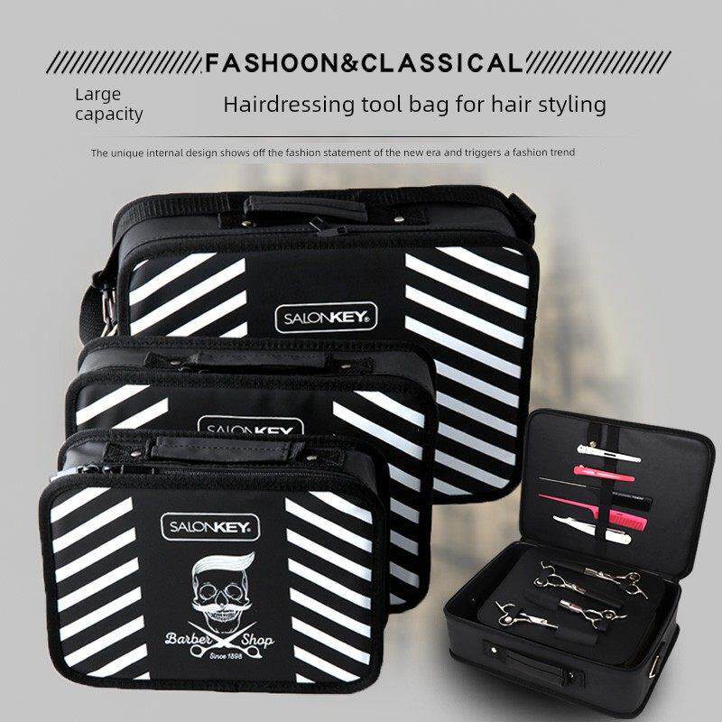 美发剪刀包理发师手提工具包多功能电推剪子包发型师工具箱拉炼包