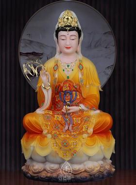 汉白玉观世音菩萨佛像台湾观自在菩萨坐莲南海观音菩萨慈航道人像