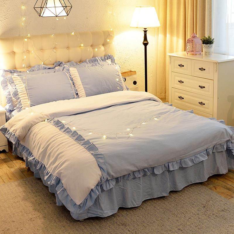 韩版床裙四件套蕾丝公主风蝴蝶结粉色少女心1.5/1.8m被套床上用品,床上用品,床品套件/四件套/多件套,淘宝优惠券,粉丝福利购,淘宝优惠卷