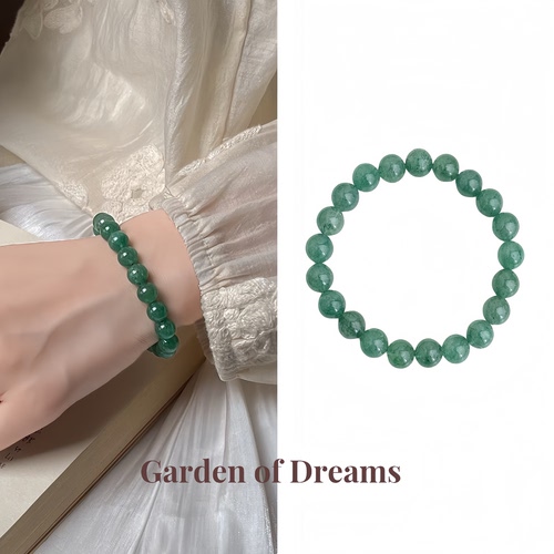国风新中式手珠天然石绿草莓晶手链女高级感文艺优雅显白手串国潮